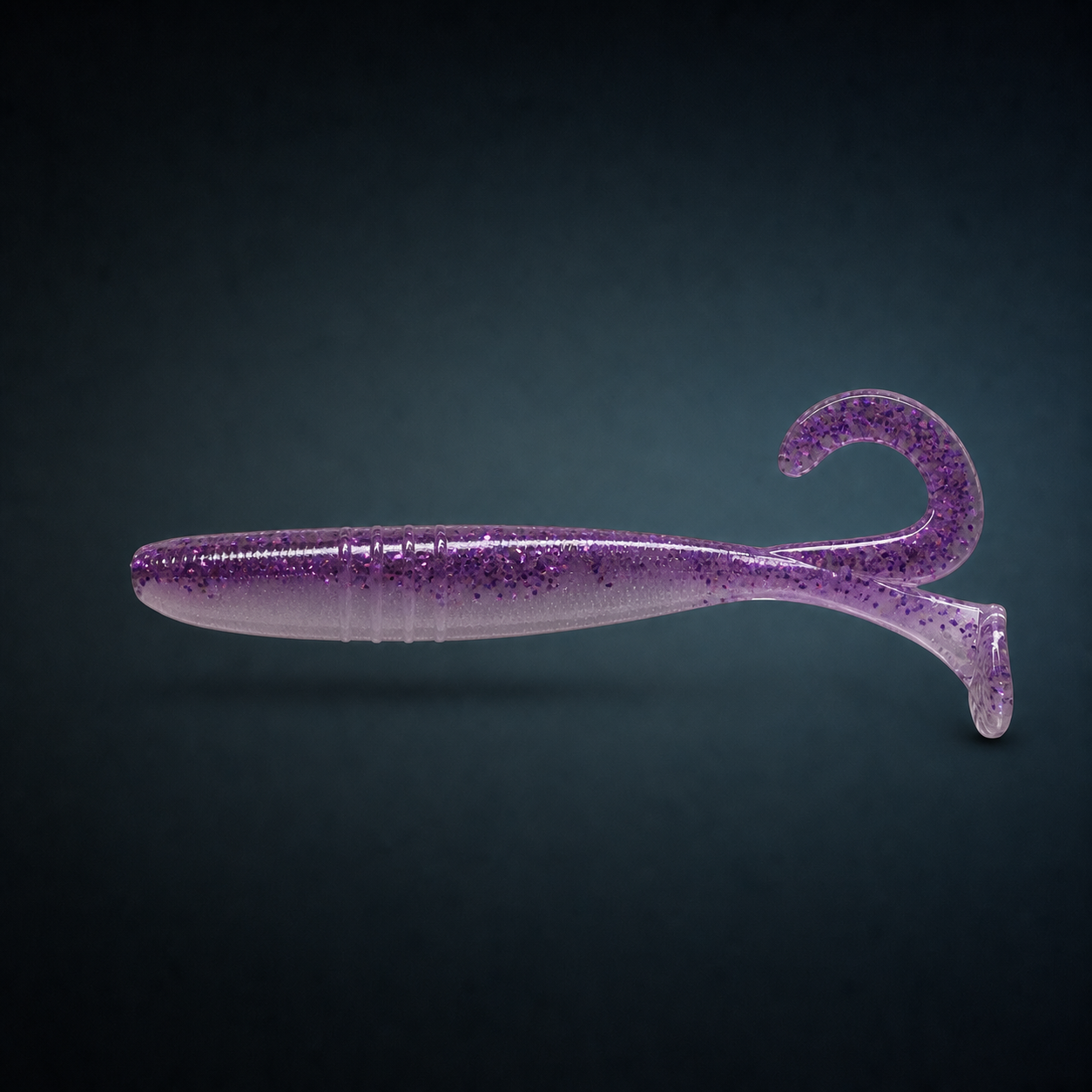 Midnight Hooker purple-glitter soft plastic fishing lure