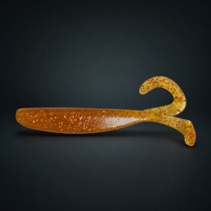Orange Blast orange-glitter soft plastic fishing lure