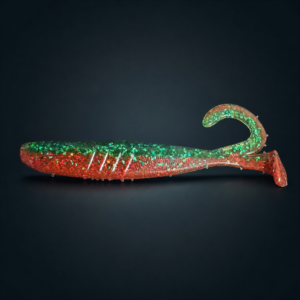 WaterMelon Shad red-and-green glitter soft plastic fishing lure